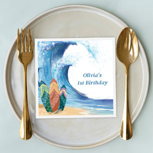 Surf Beach Birthday Party  Napkins