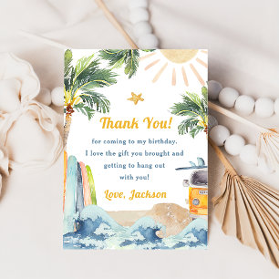 Surf Beach Birthday Party Thank You Card