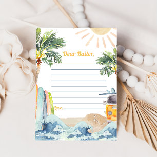 Surf Beach Birthday Party Time Capsule Note Card