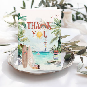 Surf Beach   Boho Summer Thank You Card