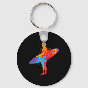 Surf Beach Colorful Surfboard Surfers Boys Men Kid Key Ring