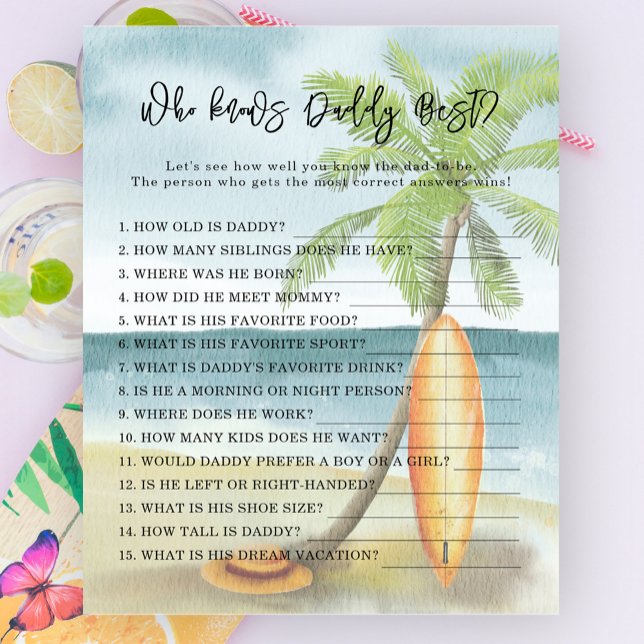 Surf beach -  Game Who knows daddy best (Creator Uploaded)