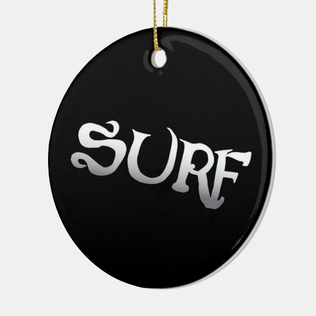 Surf black round ornament (Left)