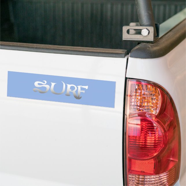 Surf blue bumper sticker (On Truck)
