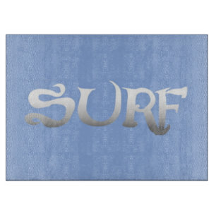 Surf blue glass cutting board