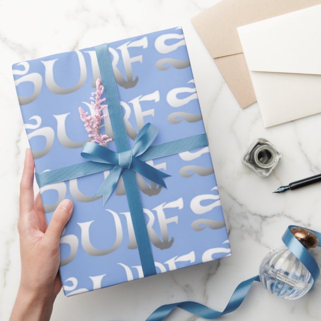 Surf blue glossy wrapping paper (Gifting)
