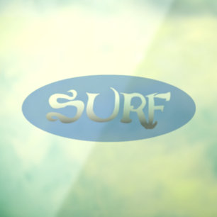 Surf blue oval advanced window cling back stick