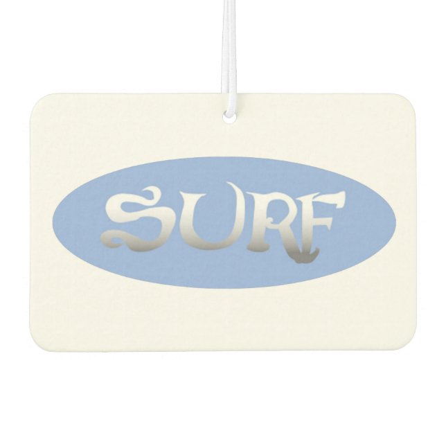 Surf blue oval car air freshener (Front)