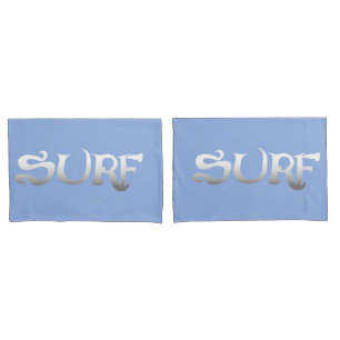 Surf blue standard pillowcases 2 sided pair