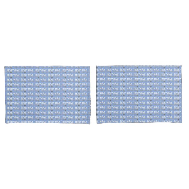 Surf blue standard pillowcases 2 sided pair (Front-Set)