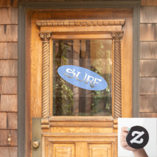 Surf blue tilt oval opaq window cling front stick