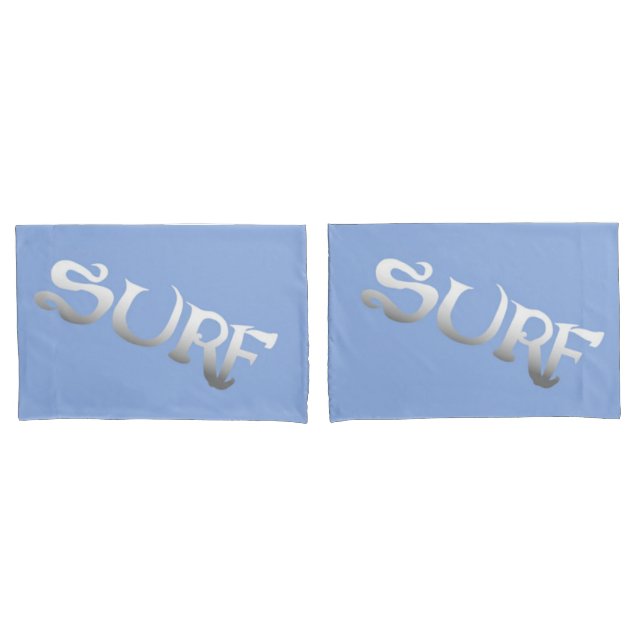 Surf blue tilted standard pillowcases 2 sided pair (Front-Set)