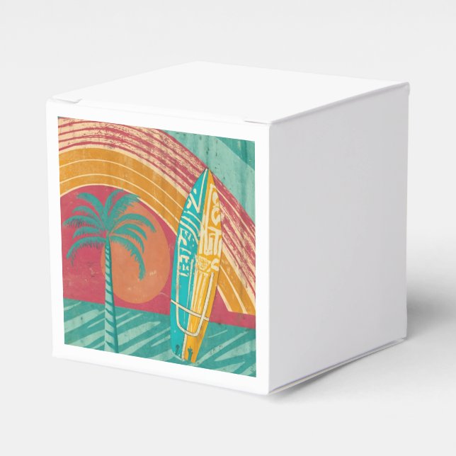 SURF BOARD AND BEACH DESIGN ON BOX  (Front Side)