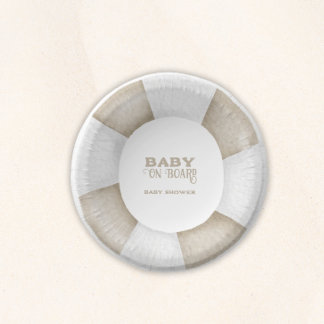 Surf Board Baby Shower Custom Paper Plate