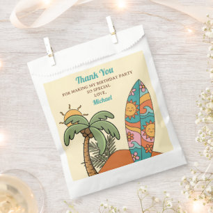 Surf Board Beach 1st Birthday Party Thank You Favour Bag