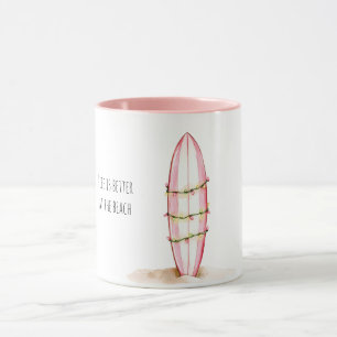 Surf Board Beach Lights Mug