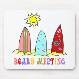 Surf Board Meeting Mouse Pad