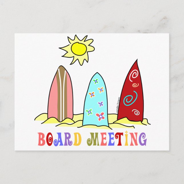 Surf Board Meeting Postcard (Front)