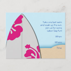 Surf Board on the Beach Party Invitation