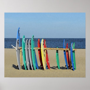Surf boards Asbury Park NJ Beach Poster