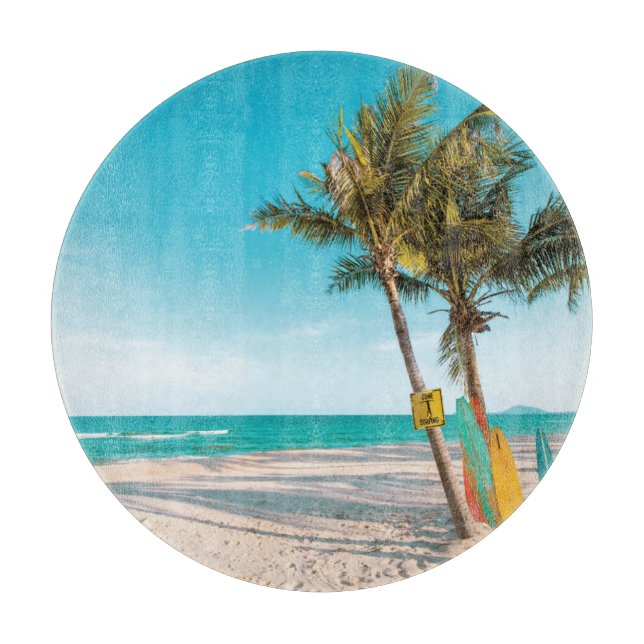 Surf boards on beach throw pillow (Front)