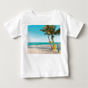 Surf boards on beach throw pillow baby T-Shirt