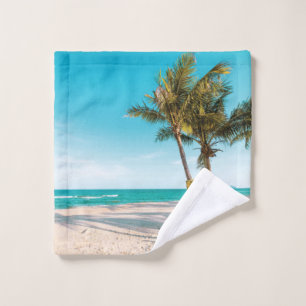 Surf boards on beach throw pillow wash cloth