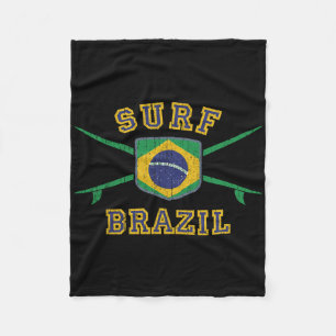 Surf Brazil Vintage Brasil Flag Surfboards Brazil Fleece Blanket