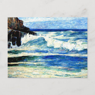 Surf Breaking on Rocks Postcard