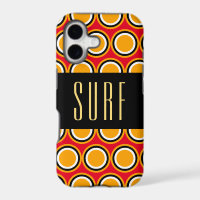 SURF Bright Red Yellow Orange Art Black Stripe