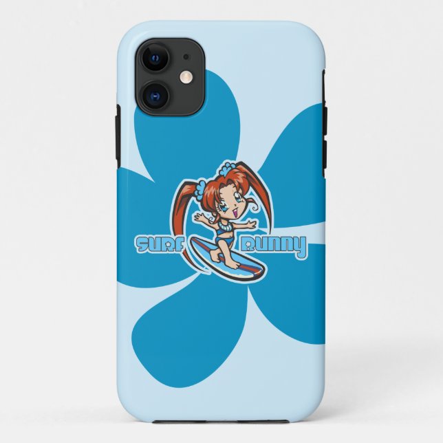 Surf Bunny Surfer Girl Cartoon Case-Mate iPhone Case (Back)
