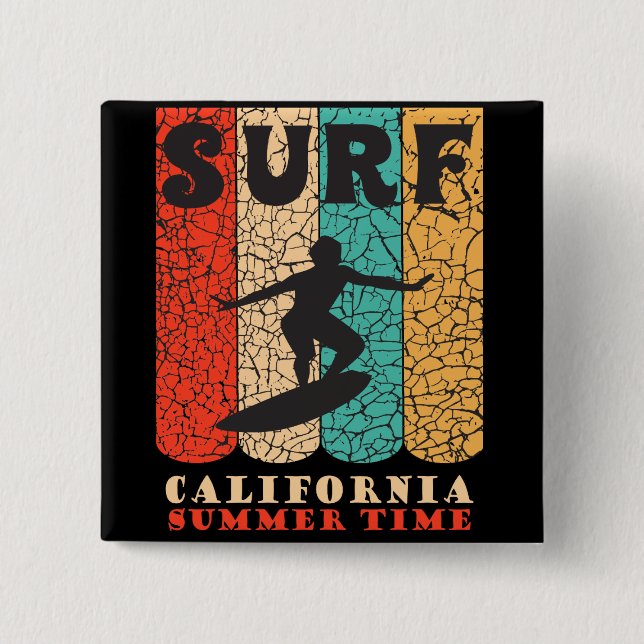 Surf California 15 Cm Square Badge (Front)