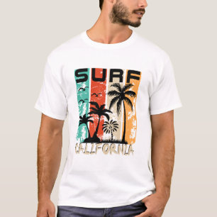 Surf California palm tree beach design T-Shirt