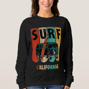 Surf California Van With Surfboard Vintage Sweatshirt