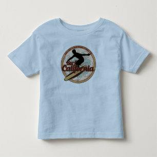 Surf California vintage surfboard logo toddler tee
