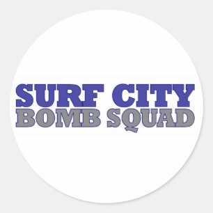 Surf City Bomb Squad Classic Round Sticker