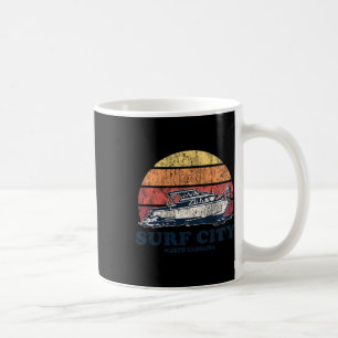 Surf City Nc Vintage Boating 70s Retro Boat Design Coffee Mug