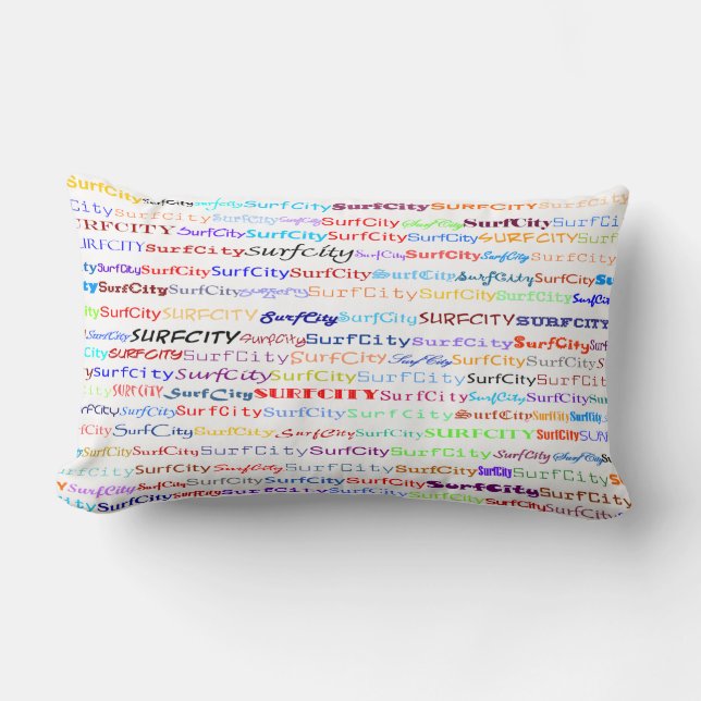 Surf City Text Design II Lumbar Pillow (Front)