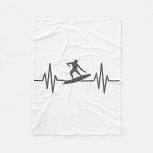 Surf Clothes Surfing Accessories Surfer Heartbeat Fleece Blanket