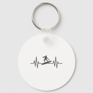 Surf Clothes Surfing Accessories Surfer Heartbeat Key Ring