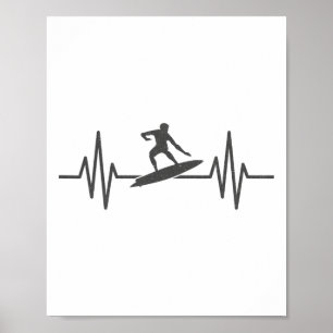 Surf Clothes Surfing Accessories Surfer Heartbeat Poster