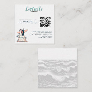 Surf Couple Wedding QR Code Enclosure Card