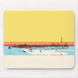 Surf Days - Galveston Island, Pleasure Pier Mouse Pad