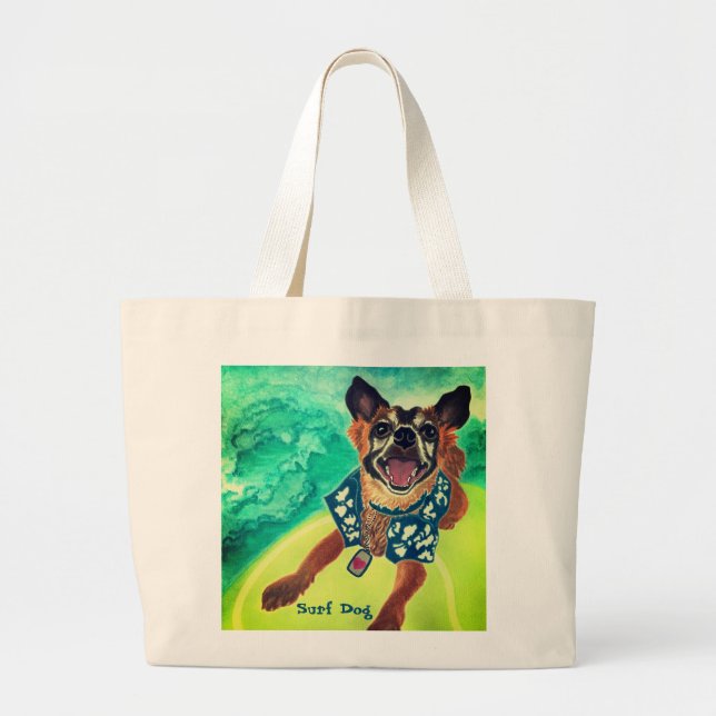 Surf Dog Large Tote Bag (Front)