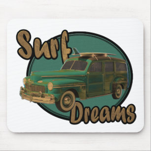 surf dreams lets go surfin in a woodie mouse pad