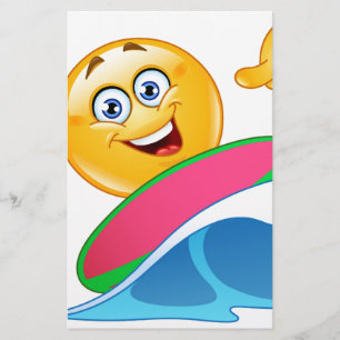 surf emoji stationery