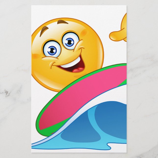 surf emoji stationery (Front)