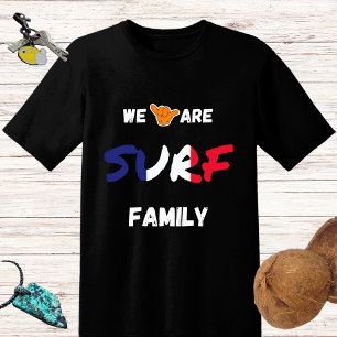 Surf family design with shaka hand and France flag T-Shirt