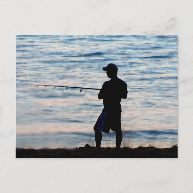 Surf Fishing At Dusk 6 Postcard (Front)