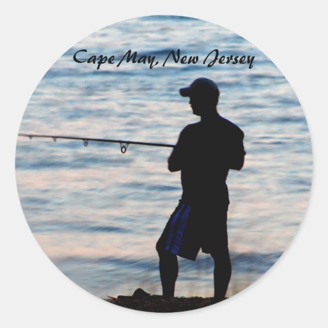 Surf Fishing In Cape May At Dusk 6 Sticker (Front)